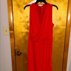 Calvin Klein Vibrant Red Asymmetrical Dress
